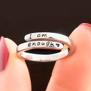 NEW Stainless Steel Adjustable Ring “I Am Enough”